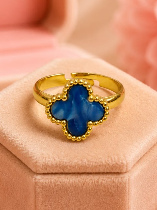 Royal Sapphire Clover Van Cleef Ring (FREESIZE)