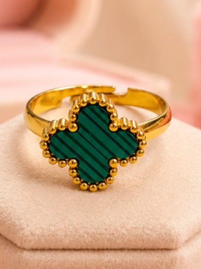 Malachite Luxe Clover Van Cleef Ring(FREESIZE)