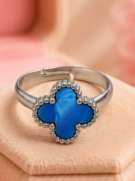 Ocean Sapphire Clover Van Cleef Ring (FREESIZE)