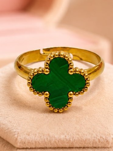 Emerald Clover Van Cleef Ring (FREESIZE)